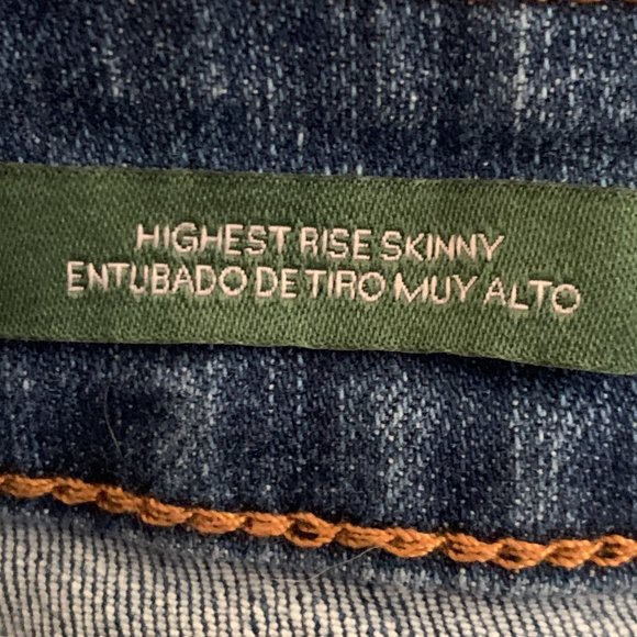 Wild Fable Highest Rise Skinny Jeans Blue Stretch Distressed Holes 24x28 Size 00 - Picture 4 of 10